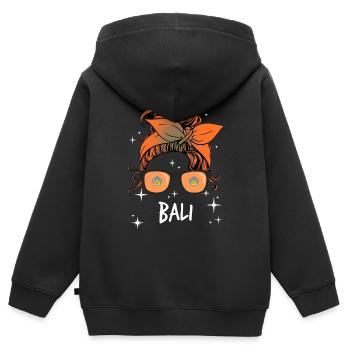 Bali - Sweat Premium à capuche zippé enfant bio - noir - Dos - AI Model Kid Male (0cm)