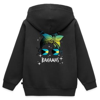 Bahamas - Kinder Premium Organic Zip Hoodie - Schwarz - Hinten - AI Model Kid Male (0cm)