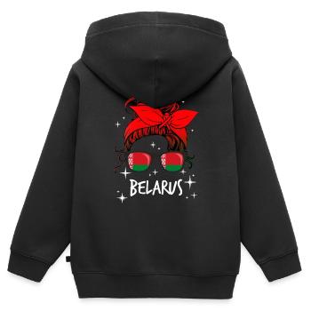 Weißrussland - Kinder Premium Organic Zip Hoodie - Schwarz - Hinten - AI Model Kid Male (0cm)