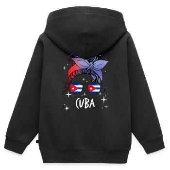 Cuba - Sweat Premium à capuche zippé enfant bio - noir - Dos - AI Model Kid Male (0cm)