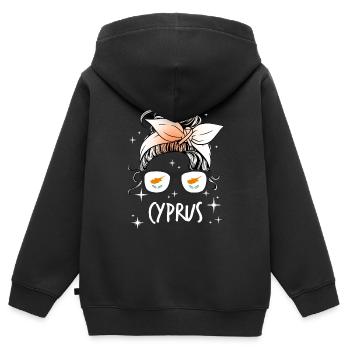 Chypre - Sweat Premium à capuche zippé enfant bio - noir - Dos - AI Model Kid Male (0cm)