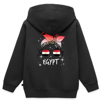 Ägypten - Kinder Premium Organic Zip Hoodie - Schwarz - Hinten - AI Model Kid Male (0cm)