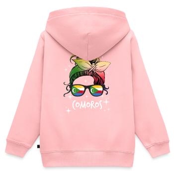 Comoros - Kids Premium Organic Zip-up Hoodie - rose - Back - AI Model Kid Female (0cm)