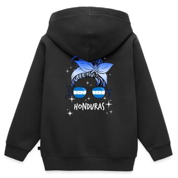 Honduras - Kinder Premium Organic Zip Hoodie - Schwarz - Hinten - AI Model Kid Male (0cm)