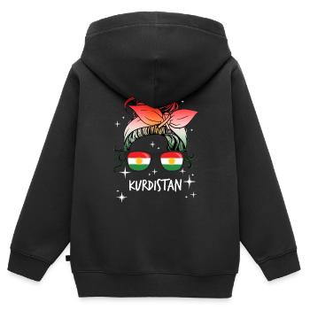 Kurdistan - Kinder Premium Organic Zip Hoodie - Schwarz - Hinten - AI Model Kid Male (0cm)