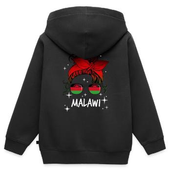 Malawi - Sweat Premium à capuche zippé enfant bio - noir - Dos - AI Model Kid Male (0cm)