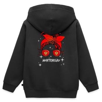 Monténégro - Sweat Premium à capuche zippé enfant bio - noir - Dos - AI Model Kid Male (0cm)