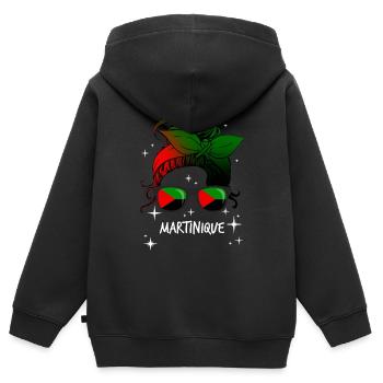 Martinique - Kinder Premium Organic Zip Hoodie - Schwarz - Hinten - AI Model Kid Male (0cm)