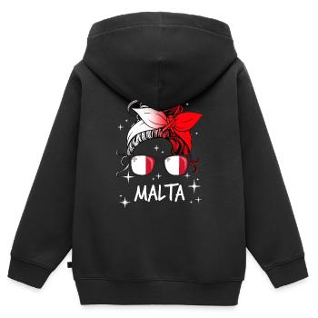 Malte - Sweat Premium à capuche zippé enfant bio - noir - Dos - AI Model Kid Male (0cm)
