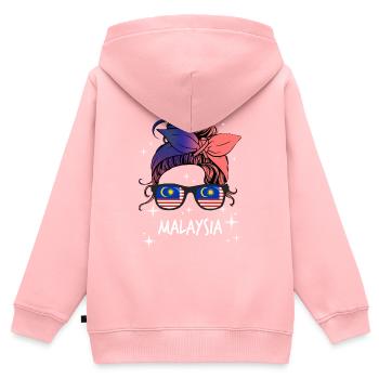 Malaysia - Kinder Premium Organic Zip Hoodie - Rosa - Hinten - AI Model Kid Female (0cm)