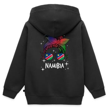 Namibia - Kinder Premium Organic Zip Hoodie - Schwarz - Hinten - AI Model Kid Male (0cm)