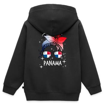 Panama - Sweat Premium à capuche zippé enfant bio - noir - Dos - AI Model Kid Male (0cm)