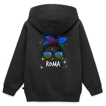 Roma - Kids Premium Organic Zip-up Hoodie - black - Back - AI Model Kid Male (0cm)