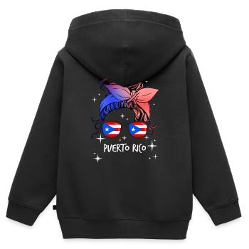 Puerto Rico - Kinder Premium Organic Zip Hoodie - Schwarz - Hinten - AI Model Kid Male (0cm)