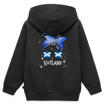 Ecosse - Sweat Premium à capuche zippé enfant bio - noir - Dos - AI Model Kid Male (0cm)