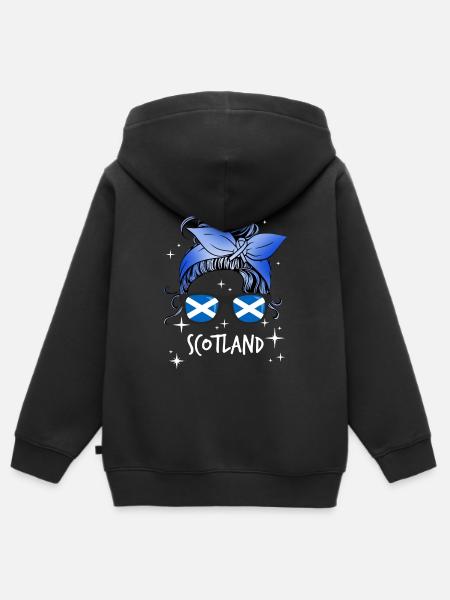 Scotland - Kids Premium Organic Zip-up Hoodie - black