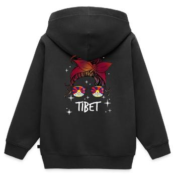 Tibet - Kinder Premium Organic Zip Hoodie - Schwarz - Hinten - AI Model Kid Male (0cm)