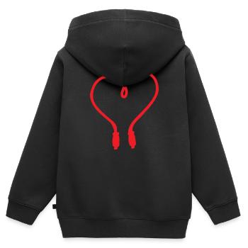Rope Red Heart Design für Rope Jumper - Kinder Premium Organic Zip Hoodie - Schwarz - Hinten - AI Model Kid Male (0cm)