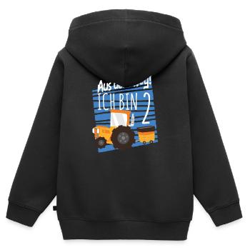 2. Geburtstag Bauernhof 2 Jahre alt Traktor - Kinder Premium Organic Zip Hoodie - Schwarz - Hinten - AI Model Kid Male (0cm)