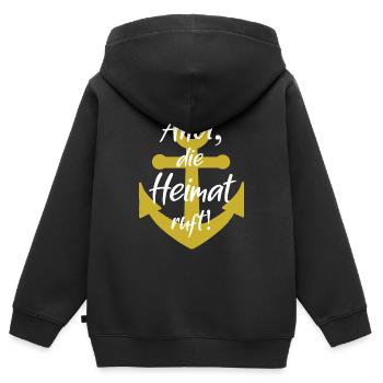 Ahoi die heimat ruft - Kinder Premium Organic Zip Hoodie - Schwarz - Hinten - AI Model Kid Male (0cm)