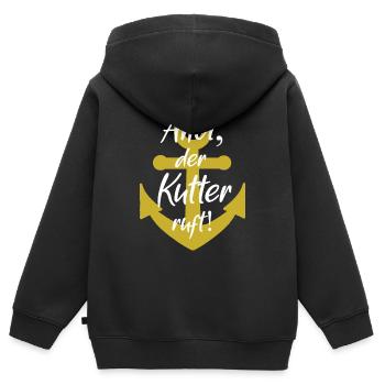 Ahoi der kutter ruft - Kinder Premium Organic Zip Hoodie - Schwarz - Hinten - AI Model Kid Male (0cm)