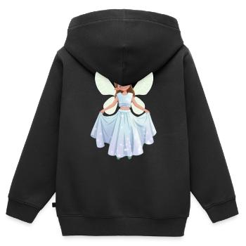 Kleine märchen Fee - Kinder Premium Organic Zip Hoodie - Schwarz - Hinten - AI Model Kid Male (0cm)