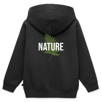 nature - Sweat Premium à capuche zippé enfant bio - noir - Dos - AI Model Kid Male (0cm)