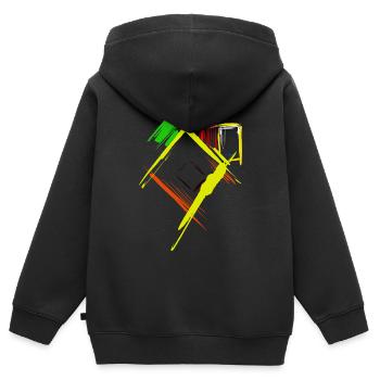 Abstrakte Kunst - Kinder Premium Organic Zip Hoodie - Schwarz - Hinten - AI Model Kid Male (0cm)