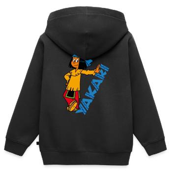 Yakari lächelnd - Kinder Premium Organic Zip Hoodie - Schwarz - Hinten - AI Model Kid Male (0cm)