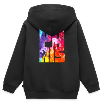 Paris - Sweat Premium à capuche zippé enfant bio - noir - Dos - AI Model Kid Male (0cm)
