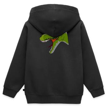 T-Rex - Sweat Premium à capuche zippé enfant bio - noir - Dos - AI Model Kid Male (0cm)