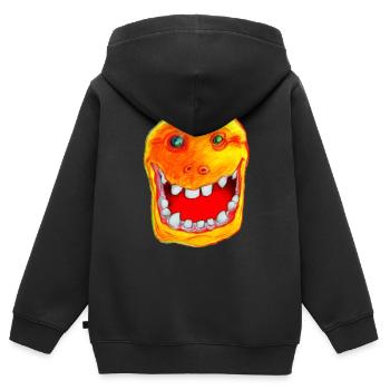 CRAZi - Kinder Premium Organic Zip Hoodie - Schwarz - Hinten - AI Model Kid Male (0cm)