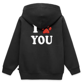 Love Liebe Hund Lieben Geschenk - Kinder Premium Organic Zip Hoodie - Schwarz - Hinten - AI Model Kid Male (0cm)
