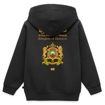 Marokkanischer Pass - Kinder Premium Organic Zip Hoodie - Schwarz - Hinten - AI Model Kid Male (0cm)