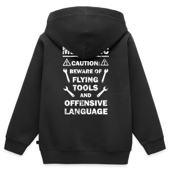 Mechaniker - Kinder Premium Organic Zip Hoodie - Schwarz - Hinten - AI Model Kid Male (0cm)