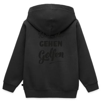 Krabbeln gehen golfen Golf Golfer Golfspieler - Kinder Premium Organic Zip Hoodie - Schwarz - Hinten - AI Model Kid Male (0cm)
