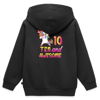 10th Birthday Girl Gift, 10 Years Old Girl Gifts - Kinder Premium Organic Zip Hoodie - Schwarz - Hinten - AI Model Kid Male (0cm)