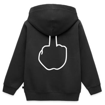Émoji majeur croquis blanc - Sweat Premium à capuche zippé enfant bio - noir - Dos - AI Model Kid Male (0cm)