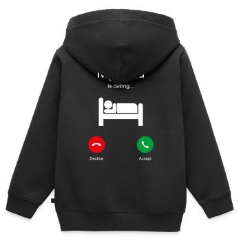 My Bed is Calling Bed Sleeping Saying Funny Tired - Kids Premium Organic Zip-up Hoodie - black - Back - AI Model Kid Male (0cm)