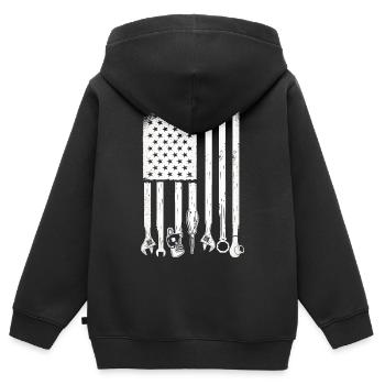 Diesel Moteur Machines agricoles Mécaniciens mécaniciens - Sweat Premium à capuche zippé enfant bio - noir - Dos - AI Model Kid Male (0cm)