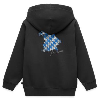 Bavaria - Kinder Premium Organic Zip Hoodie - Schwarz - Hinten - AI Model Kid Male (0cm)