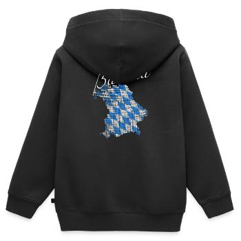 Bayern - Kinder Premium Organic Zip Hoodie - Schwarz - Hinten - AI Model Kid Male (0cm)
