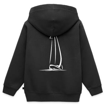 Seglen Segelboot Segler - Kinder Premium Organic Zip Hoodie - Schwarz - Hinten - AI Model Kid Male (0cm)
