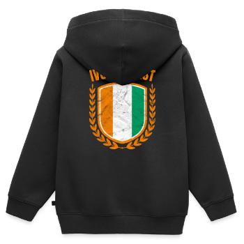 Ivory Coast - Kids Premium Organic Zip-up Hoodie - black - Back - AI Model Kid Male (0cm)