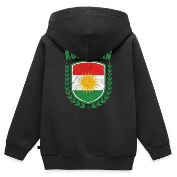 Kurdistan - Kinder Premium Organic Zip Hoodie - Schwarz - Hinten - AI Model Kid Male (0cm)