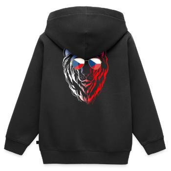 Tschechische Republik - Kinder Premium Organic Zip Hoodie - Schwarz - Hinten - AI Model Kid Male (0cm)