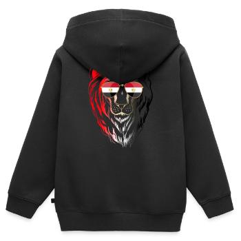 Ägypten - Kinder Premium Organic Zip Hoodie - Schwarz - Hinten - AI Model Kid Male (0cm)
