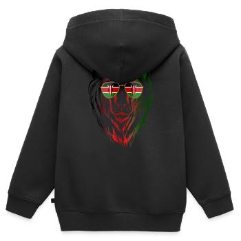 Kenia - Kinder Premium Organic Zip Hoodie - Schwarz - Hinten - AI Model Kid Male (0cm)