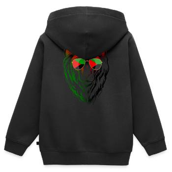 Martinique - Kinder Premium Organic Zip Hoodie - Schwarz - Hinten - AI Model Kid Male (0cm)