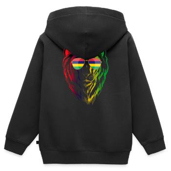 Maurice - Sweat Premium à capuche zippé enfant bio - noir - Dos - AI Model Kid Male (0cm)